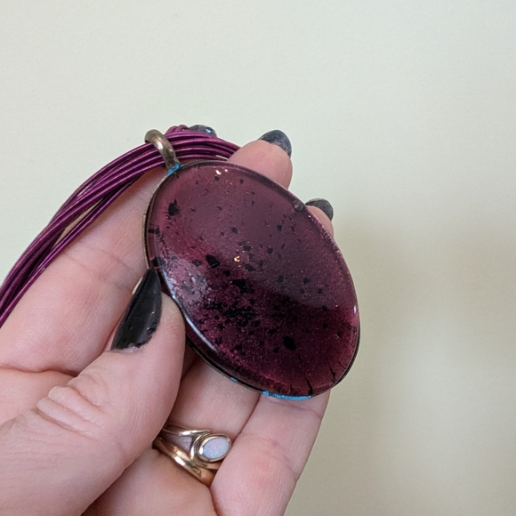 Elegant Purple Pendant Necklace - Picture 12 of 12